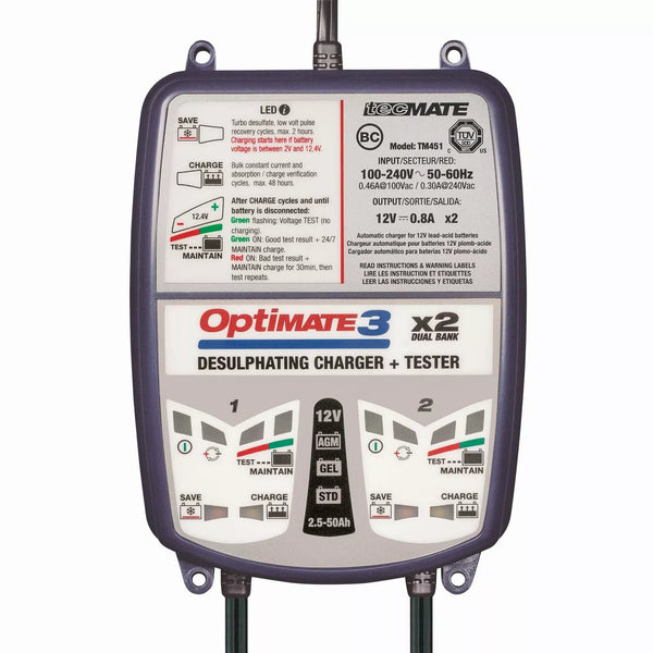 TecMate Charger Opt 3 -2Bank's TM450