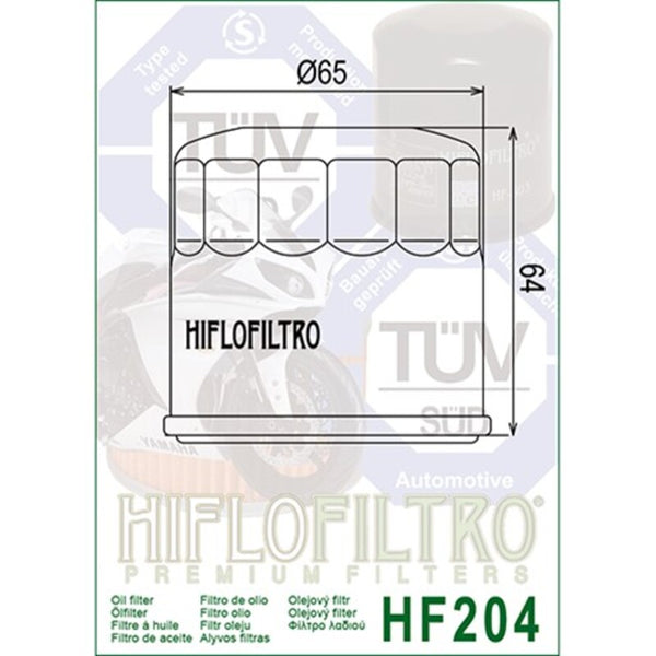 Hiflofiltro Filtro de aceite Chrome - HF204C HF204C
