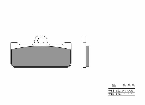 BRembo Competition Padres de freno de cerámica de carbono - 07BB10RC 07BB10RC