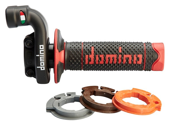 Mango del acelerador Domino Krk con empuñaduras negras/rojo 5209.03-00