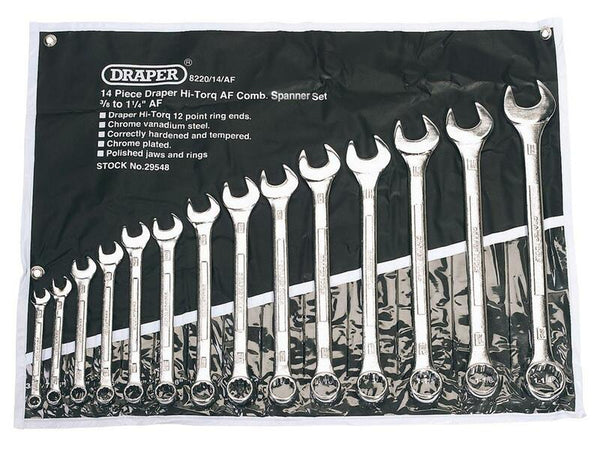 Llaves combinadas draper en pulgadas 14 pcs 29548.0
