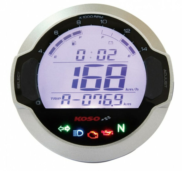 Koso D64 GP Style Universal Round multifunción LCD LCD Digital Meter BB642W10