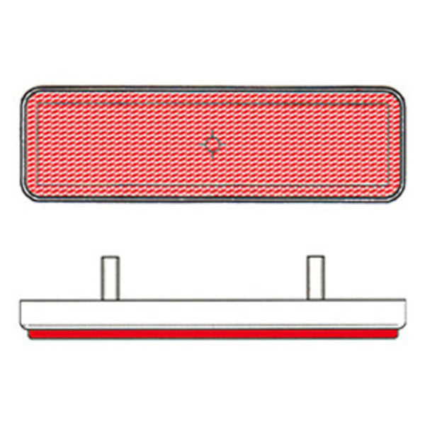V Piezas Retro-Reflector Rectangular 96x27 mm Rojo 8158