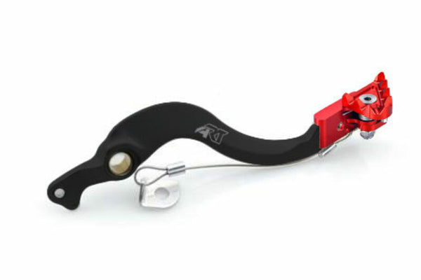 Art Factory Brake Pedal Black Anodized Aluminum/Red Tip ASB-158BKC-RED