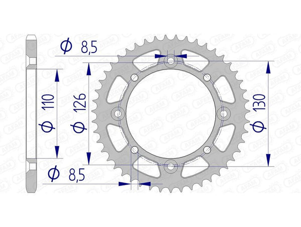 Afam aluminio trasero hablado 17107420 17107N-47