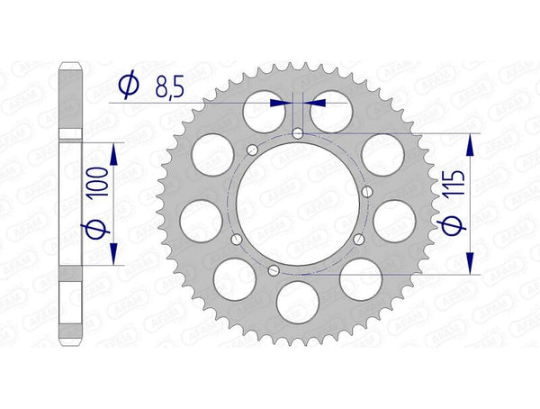 AFAM aluminio Sprocket 93117 - 428 93117-56