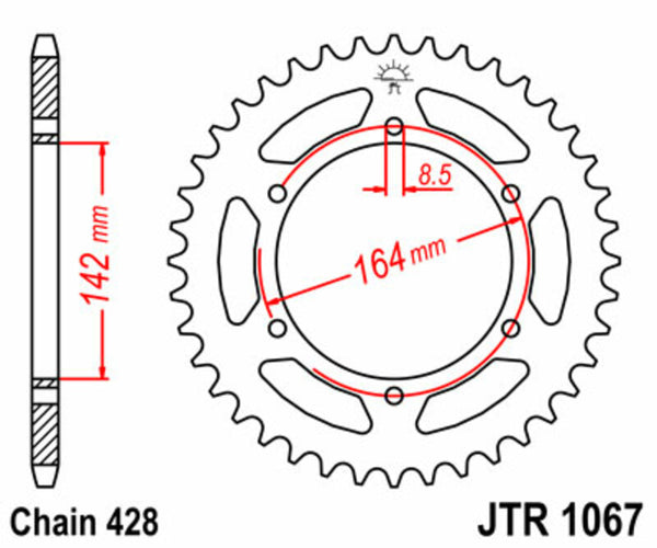 JT Sprock's Steel Standard Rear Sprock 1067 - 428 JTR1067.52
