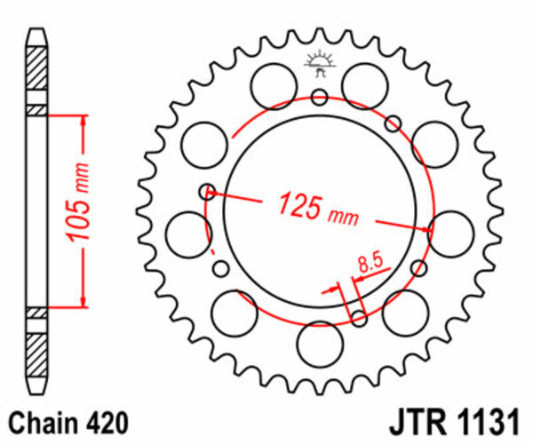 JT SPROCK's Steel Standard Toer Sprock 1131 - 420 JT131.58