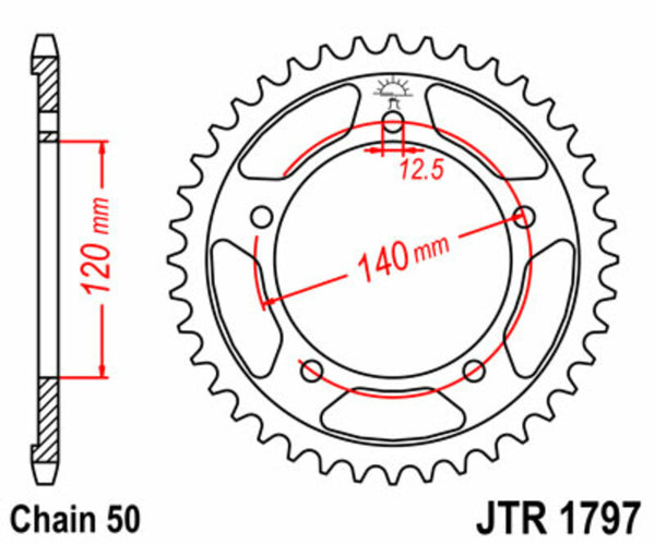 JT Sprock's Steel Standard Rear Sprock 1797 - 530 JTR1797.41