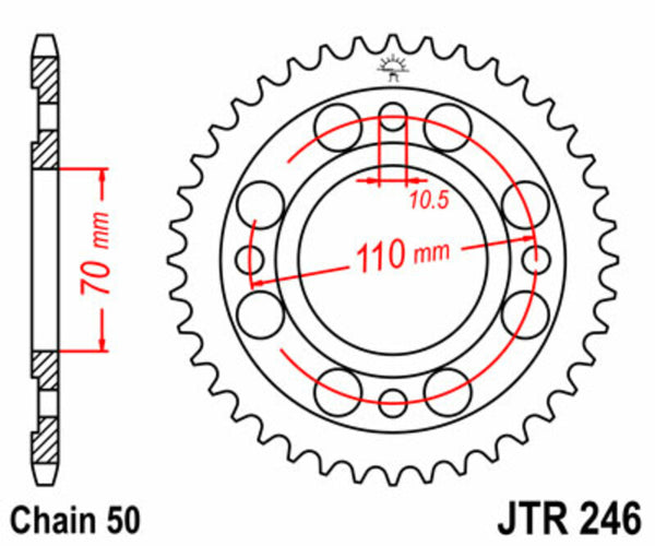 JT SPROCK's Steel Standard Trow Sprock 246 - 530 JTR246.41