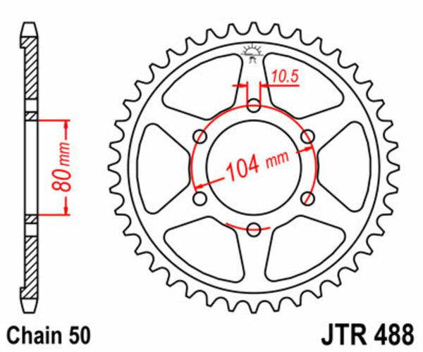 JT Sprock's Steel Standard Rear Sprock 488 - 530 JTR488.46