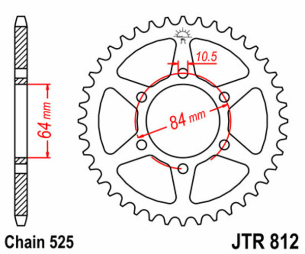 JT SPROCK's Steel Standard Trow Sprock 812 - 525 JTR812.41