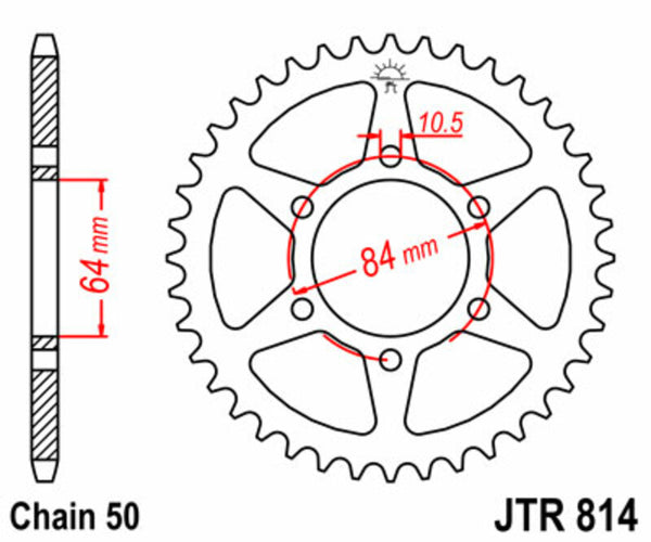JT Sprock's Steel Standard Rear Sprock 814 - 530 JTR814.41
