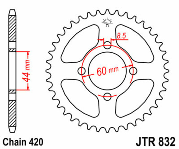 JT SPROCK's Steel Standard Trow Sprock 832 - 420 JTR832.50
