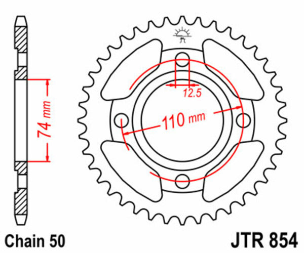 JT Sprock's Steel Standard Rear Sprock 854 - 530 JTR854.39