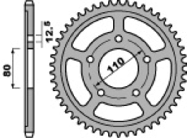 PBR estándar C45 acero trasero trasero 336 - 630 336 35 C45