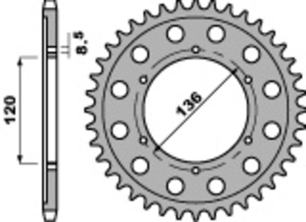 PBR estándar C45 acero trasero de acero 4324 - 428 4324 55 C45