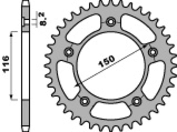 PBR estándar C45 acero trasero trasero 4329 - 520 4329 42 C45