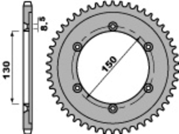 PBR estándar C45 acero trasero trasero 4374 - 428 4374 51 C45