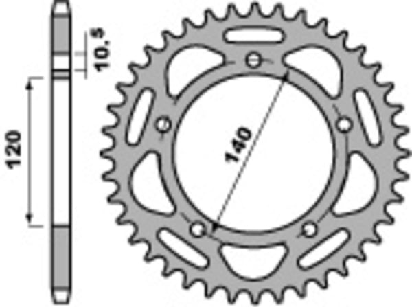 PBR estándar C45 acero trasero trasero 4397 - 520 4397 45 C45