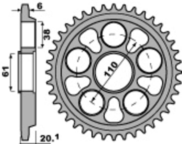 PBR Ultra -luz de aluminio dura rock trasero 4420 - 520 4420 41 LD