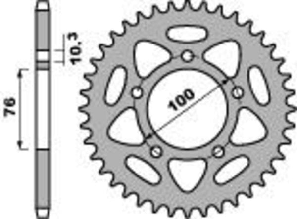 PBR Ultra -luz de aluminio trasero spropet 4456 - 525 4456 36 L