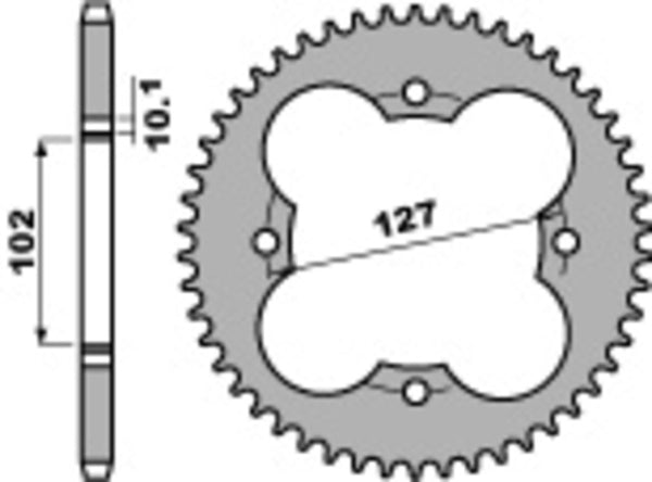 PBR estándar C45 acero trasero trasero 4480 - 520 4480 37 C45
