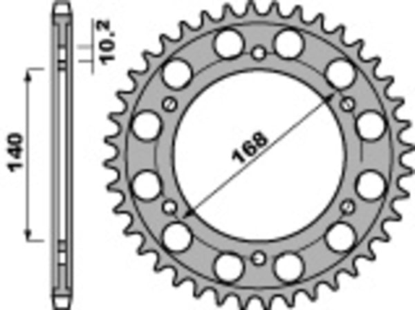 PBR Standard C45 Steel rear Spoket 4613 - 525 4613 42 C45