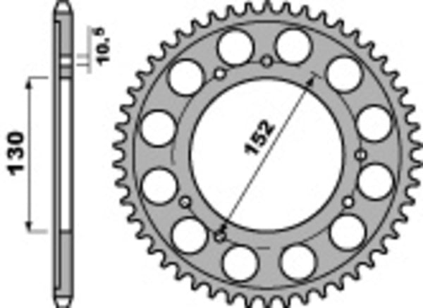 PBR estándar C45 acero trasero trasero 713 - 530 713 46 C45
