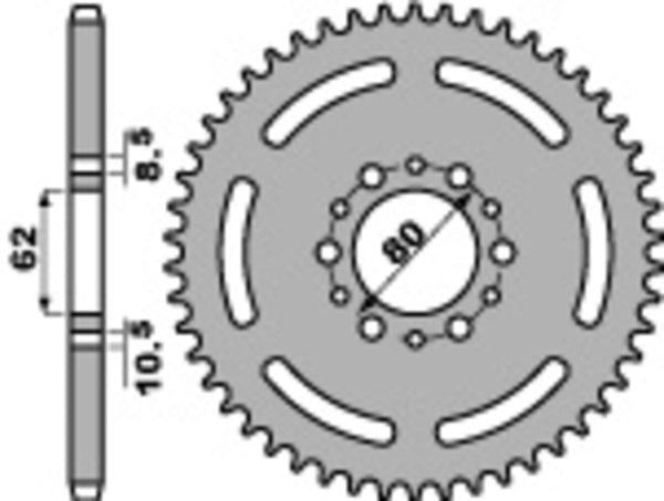PBR Standard Steel Rary Sprock 845 - 520 845 40 F