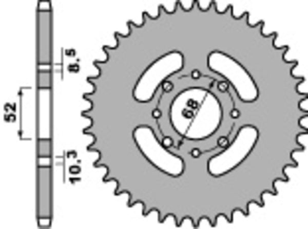 PBR Standard Steel Rary Sprock 801 - 520 801 33 F