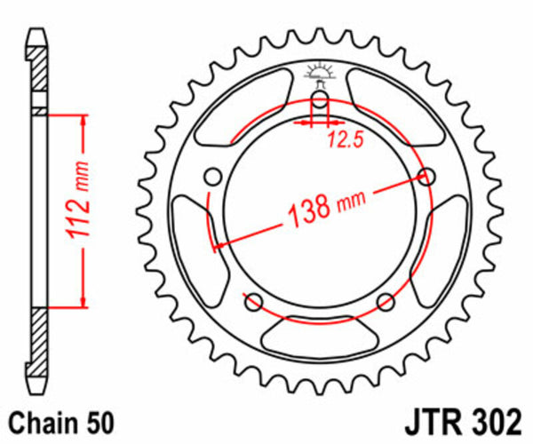 JT SPROCK's Steel Standard Toer Sprock 302 - 530 JT302.44