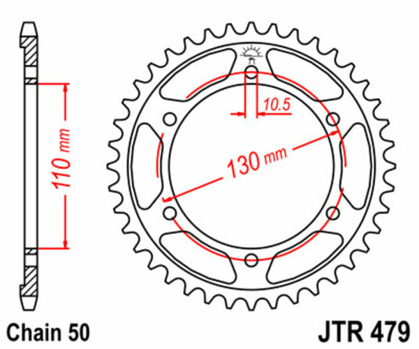 JT Sprock's Steel Standard Rear Sprock 479 - 530 JTR479.38