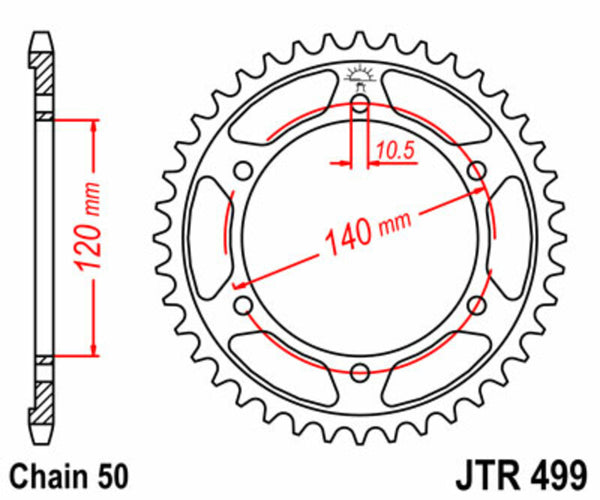 JT SPROCK's Steel Standard Trojo Sprock 499 - 530 JTR499.46