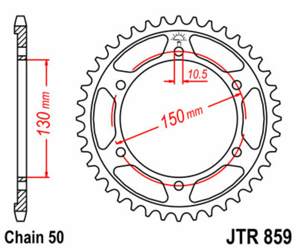 JT SPROCK's Steel Standard Toer Sprock 859 - 530 JTR859.43