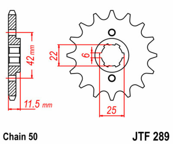 Sprocket delantero estándar de acero de JT Sprock 289 - 530 JTF289.15