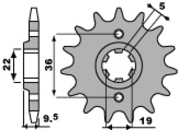 PBR Steel Standard Front Sprock 337 - 520 337 14 18NC