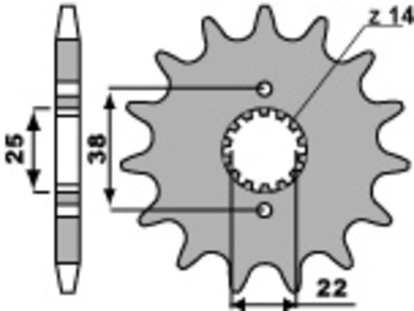 PBR Steel Standard Front Sprock 728 - 530 728 14 18NC