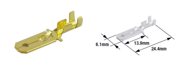 Pin terminal masculino Turmax Tipo 250-Brass-100-Pack-ETP-30