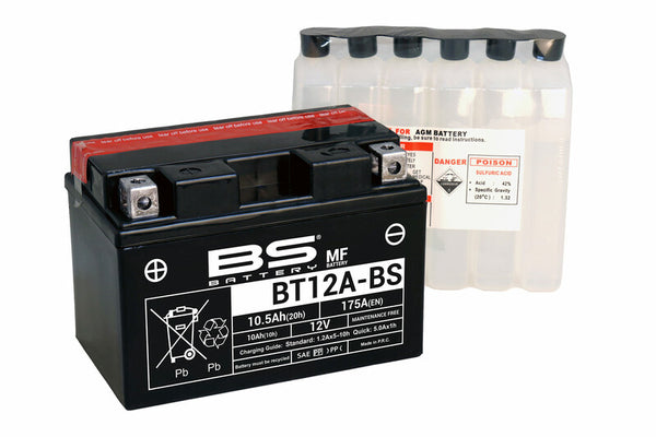 BS Battery Maintenance-Free Battery with Acid Pack - BT12A-BS 