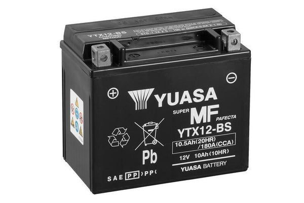 Yuasa Mantenimiento -batería libre con paquete ácido -YTX12 -B