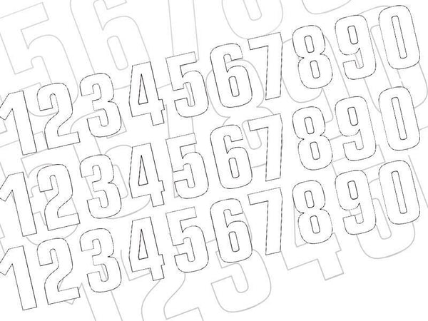 Número de carrera de Blackbird 9 7x5.5cm Conjunto blanco de 3 BiHR_1_/10/9