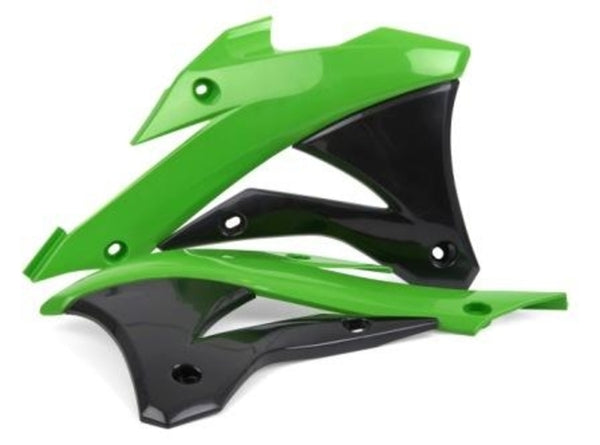 El radiador de la policía cubre color OEM verde/negro Kawasaki KX85/KX100 84173001