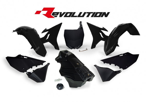 Racetech Revolution Plastic Kit + Gas Tank Black Yamaha YZ125/250 R-KITEZ0-NR0-016