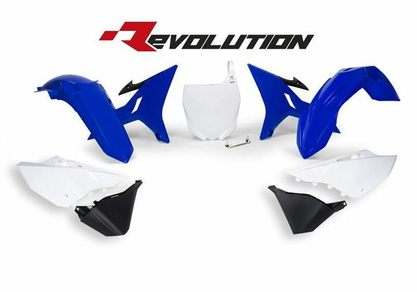 Racetech Revolution Replacement Plastic Kit Blue/White Yamaha YZ125/250 R-Kityz0-Bl0-Rev