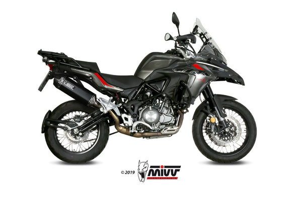 MIVV Speed ​​Edge Muffler Acero Negro/Capa del extremo de carbono Benelli TRK 502X E.004.LRB