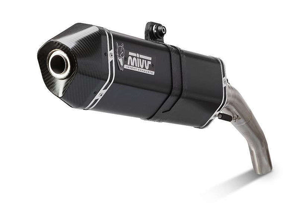 MIVV Speed Edge Muffler Steel Black till Honda CRF1000L Africa Twin H.059.LRB med sportig design i rostfritt stål och kolfiberfinish. Perfekt för motorcykeltillbehör och reservdelar.
