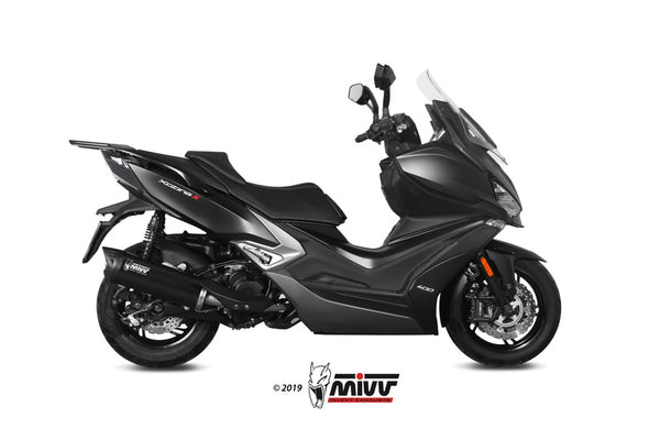 MIVV MOVER Silencer Negro de acero inoxidable/ABS negro Capa final Kymco Xciting 400i S MV.KY.0001.LV