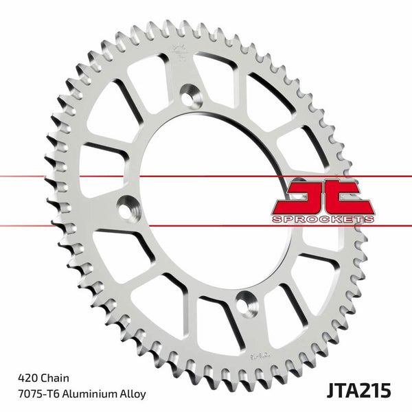 JT Sprock's aluminum Ultra-Light self-cleaning rear sprocket 215-420 JTA215.48RED