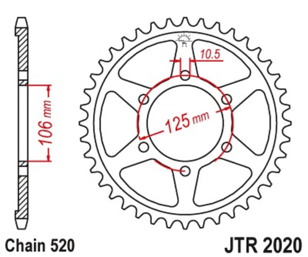 JT Sprock's Steel Standard Toer Sprock 2020 - 520 JT2020.41